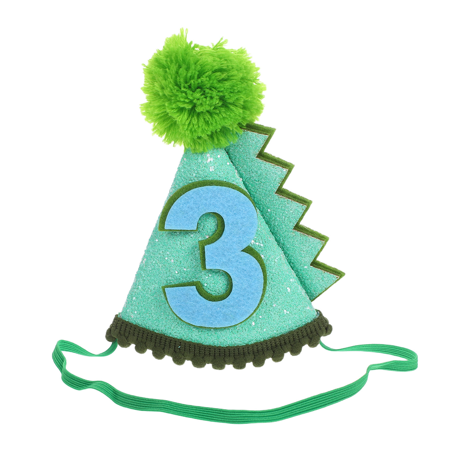 Party Hat Cone - Gorro de cumpleaños de dinosaurio, verde,