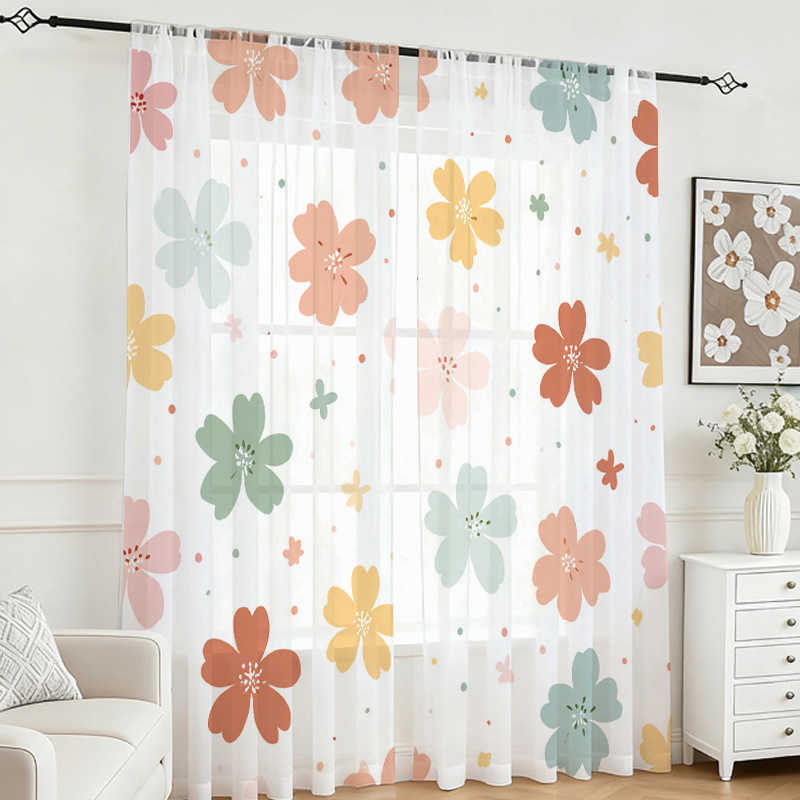 2 Cortinas Transparentes con E - Flower Wall Panel reseña y precio